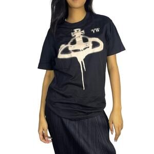 Vivienne Westwood Orbed Sprayed VW Black T-Shirt